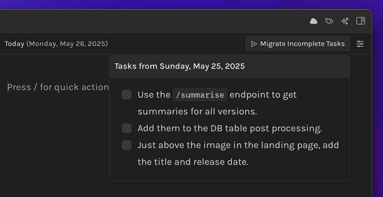 Migrating Automation shows preview of incomplete tasks