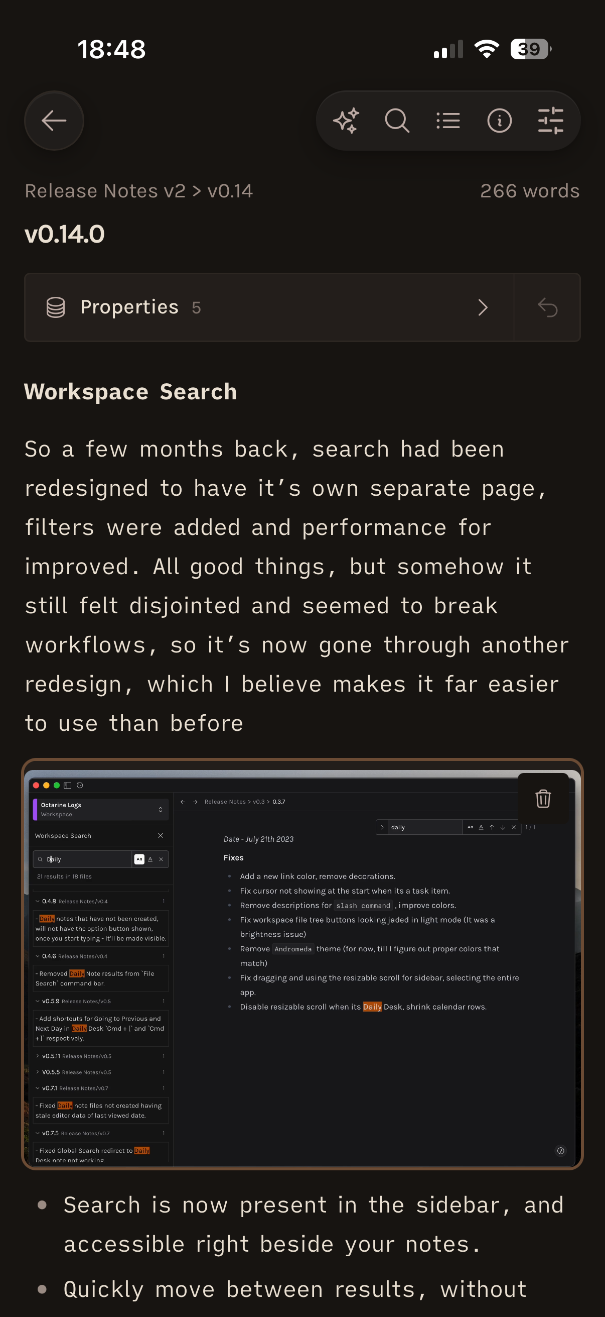 Octarine for iOS Editor screen